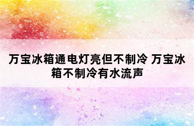 万宝冰箱通电灯亮但不制冷 万宝冰箱不制冷有水流声